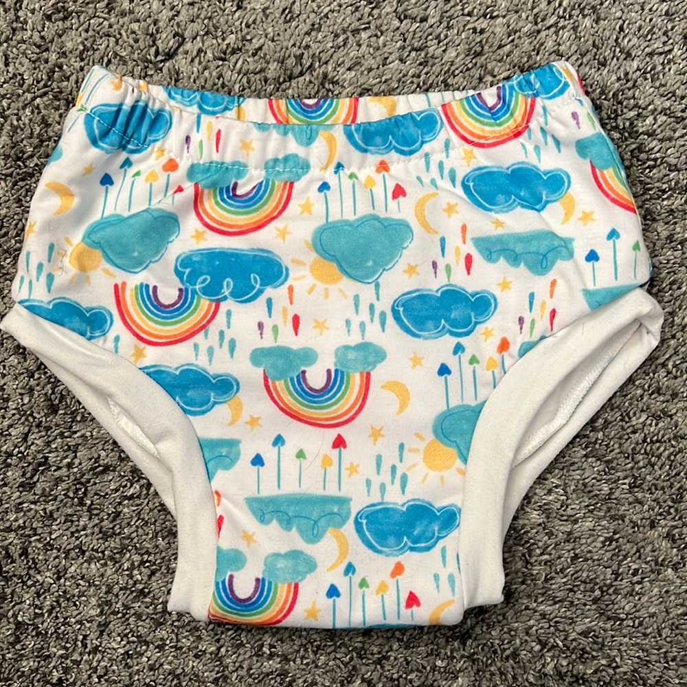 Reusable cloth training pants.